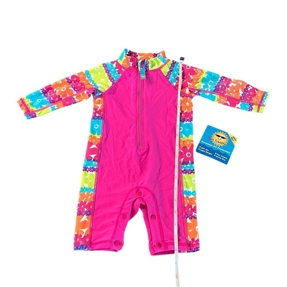 SUN SMARTIES ONE STEP AHEAD BABY GIRL PINK ONSIE SWIMSUIT SIZE 12 MONTHS NWT - Picture 6 of 10